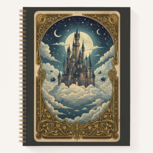 Vintage Floating Castle & Moonlight Citadel Notebook