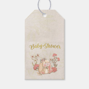 Vintage Floppy Bunny Floral Customizable Gift Tags