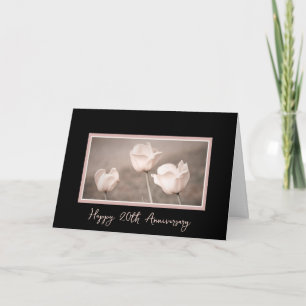 Vintage Floral 20th Wedding Anniversary Card