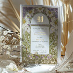 Vintage Floral 90th Birthday Party Foil Accents<br><div class="desc">Celebrate a 90th birthday in style with this exquisite vintage floral party invitation. Featuring a beautiful blend of intricate floral designs in green, white, and lavender hues, this invitation is adorned with luxurious gold foil accents that add a touch of elegance and sophistication. The detailed artwork and classic fonts create...</div>