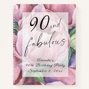 Vintage Floral 90th Birthday Party  Notebook