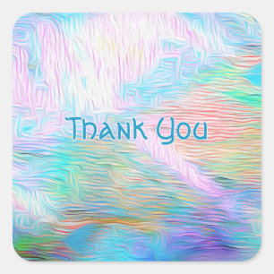 Vintage Floral Abstract – Romantic Pattern Thanks  Square Sticker