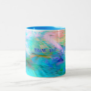 Vintage Floral Abstract – Romantic Pattern Whimsy Two-Tone Coffee Mug