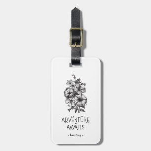Vintage Floral Adventure Awaits Luggage Tag