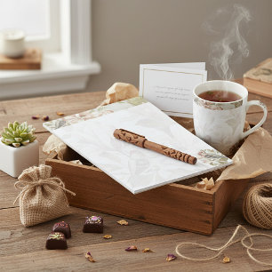Vintage floral and bird notepad