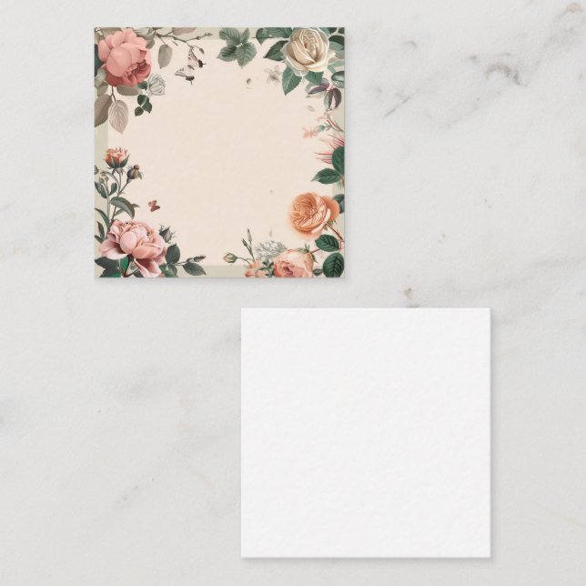 Vintage Floral and Butterfly Elegance Card (Front/Back)