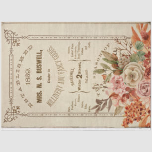 Vintage Floral and Ephemera Decoupage Tissue Paper