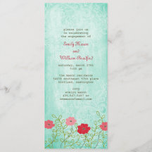 Vintage Floral and Leaves Invitation