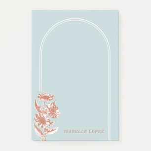 Vintage Floral Arch Custom Post-It Notes - Blue