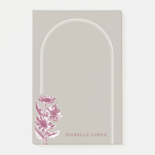 Vintage Floral Arch Custom Post-It Notes - Grey