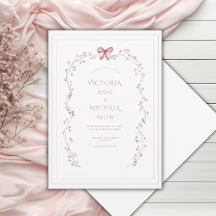 Vintage Floral Arch Elegant Wedding Invitation