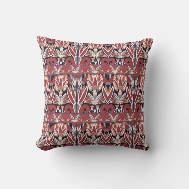 Vintage Floral Art-deco Pillow (Front)