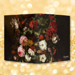 Vintage Floral Art Flowers Florist Monogrammed Binder<br><div class="desc">Create your own custom, personalized, monogrammed, vintage art, home / office / school / wedding albums / recipe book / photo album / kitchen binder, featuring a beautiful vintage intricate detailed painting, by Abraham van Beyeren, of flowers still life with a timepiece. The binder features text in elegant faux gold...</div>