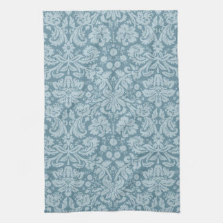 Vintage floral art nouveau blue green pattern kitchen towel