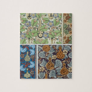Vintage Floral Art Nouveau Vegetables, Gourds Jigsaw Puzzle