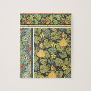 Vintage Floral Art Nouveau Vegetables, Gourds Jigsaw Puzzle
