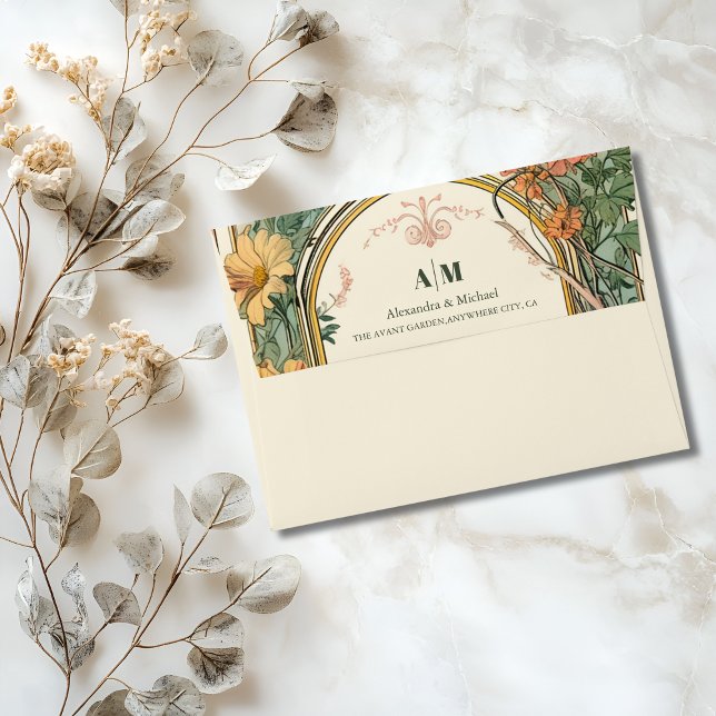 Vintage Floral Art Nouveau Wedding Envelope (Creator Uploaded)