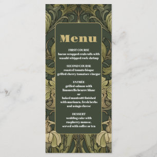 Vintage Floral Art Nouveau Wedding Menu