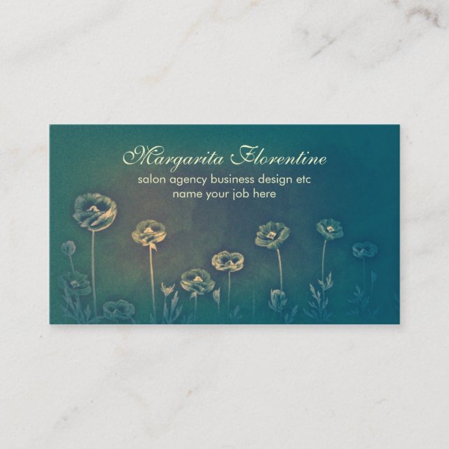 vintage floral artistic design business cards (Front)