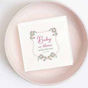 Vintage Floral Baby In Bloom Baby Shower Napkin