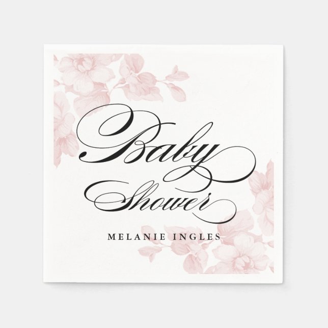 Vintage floral baby shower napkins (Front)