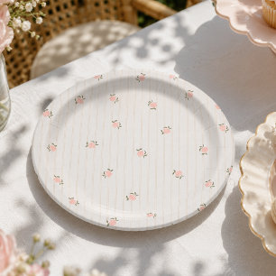 Vintage Floral Baby Shower Paper Plate