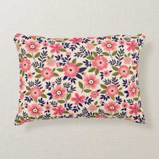 Vintage floral background, ditsy pink flowers. accent pillow