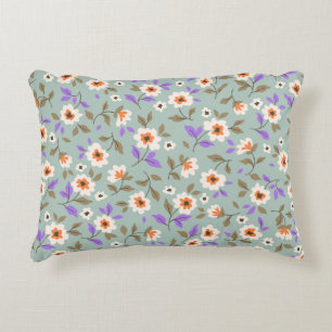 Vintage floral background. Floral pattern with sma Accent Pillow