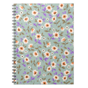 Vintage floral background. Floral pattern with sma Notebook