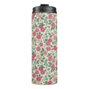 Vintage floral background. Floral pattern with sma Thermal Tumbler
