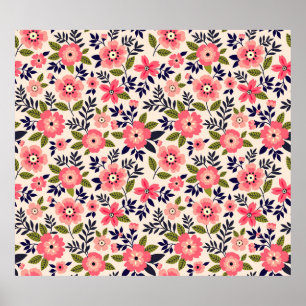 Vintage floral background. Seamless pattern. Flowe Poster