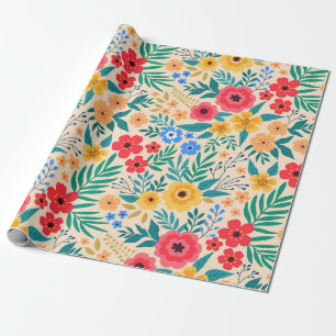 Vintage floral background. Seamless vintage patter Wrapping Paper