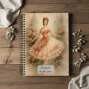 Vintage Floral Ballet Dancer Notebook
