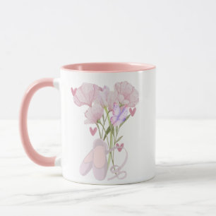 Vintage Floral Ballet Slippers Aesthetic Coffee Mug