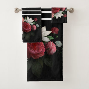 Vintage floral bath towel set
