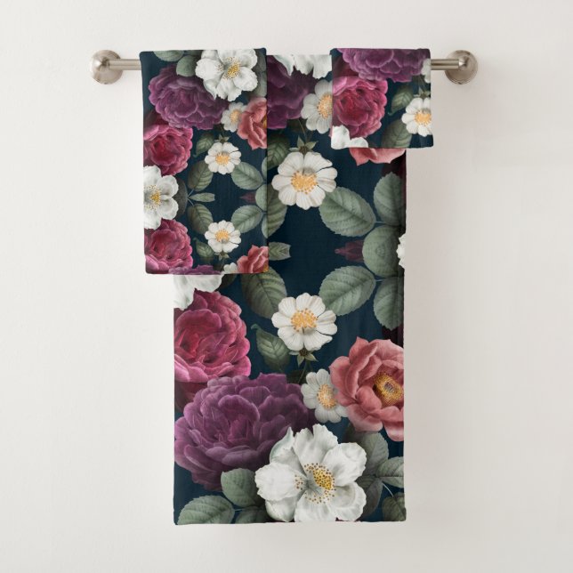 Vintage floral bath towel set (Insitu)
