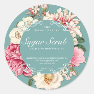 Vintage Floral Beauty Product Packaging Label