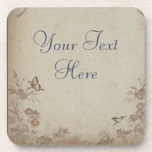 Vintage Floral Beige Coaster