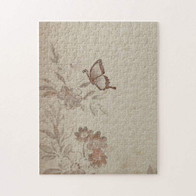 Vintage Floral Beige Jigsaw Puzzle (Vertical)