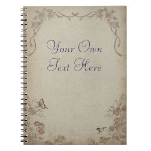 Vintage Floral Beige Notebook