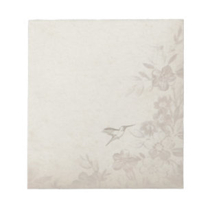 Vintage Floral Beige Notepad