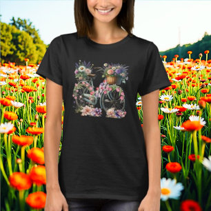 Vintage Floral Bicycle T-Shirt