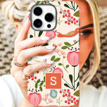 Vintage Floral Birds Botanical Pattern Monogram Case-Mate iPhone Case<br><div class="desc">Vintage Floral Birds Botanical Pattern Monogram iPhone X Case. This retro trendy design features stylish botanical flowers and birds. Personalize this custom design with your own monogram initial.</div>