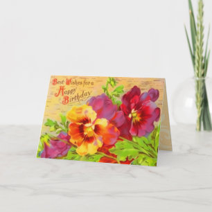 Vintage Floral Birthday Card