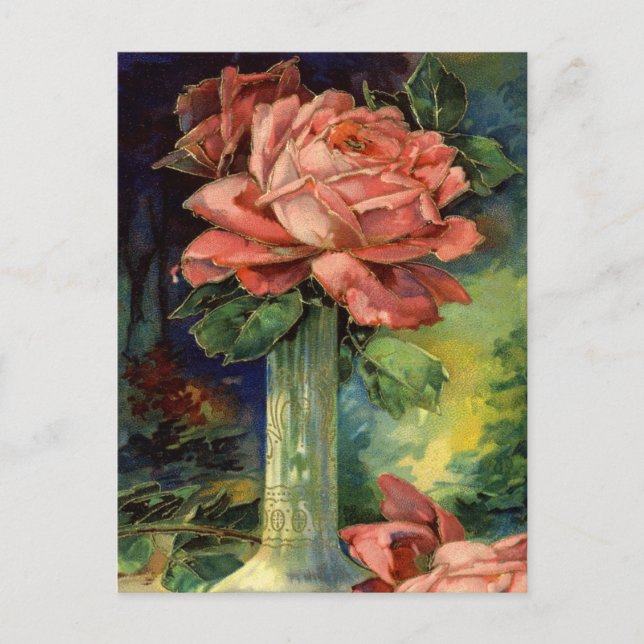 Vintage Floral Birthday Postcard (Front)