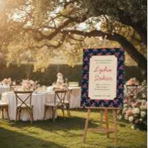 Vintage Floral Birthday Welcome Board