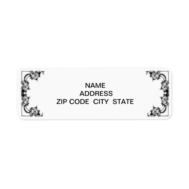 VINTAGE FLORAL BLACK AND WHITE label (Front)