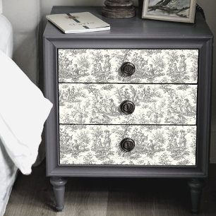 Vintage floral black toile de jouy  tissue paper