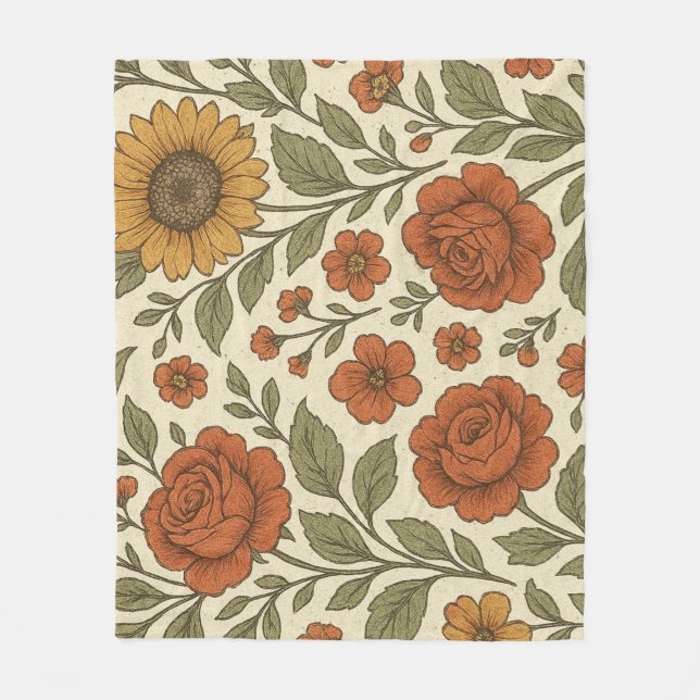 Vintage Floral Blanket  (Front)
