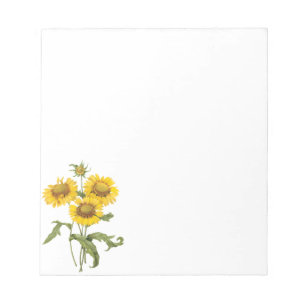 Vintage Floral Blanket Flower Sunflower by Redoute Notepad